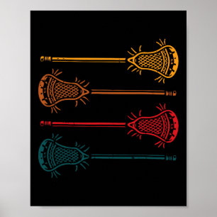 Lacrosse Sticks Retro Lax Sport Player Männer Boys Poster