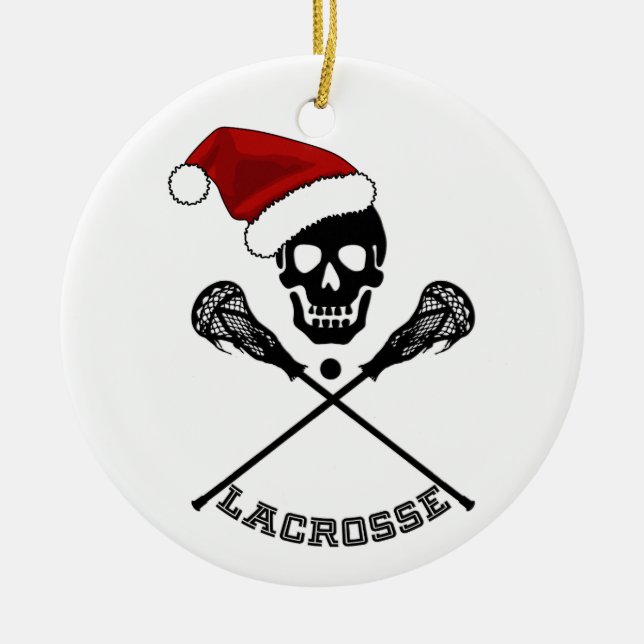 Lacrosse Sticks Weihnachten Keramik Ornament (Vorne)