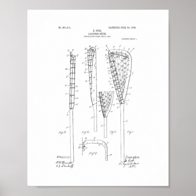 Lacrosse-Stock-Patent Poster (Vorne)