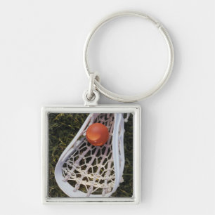 Lacrosse-Stock und Ball Schlüsselanhänger