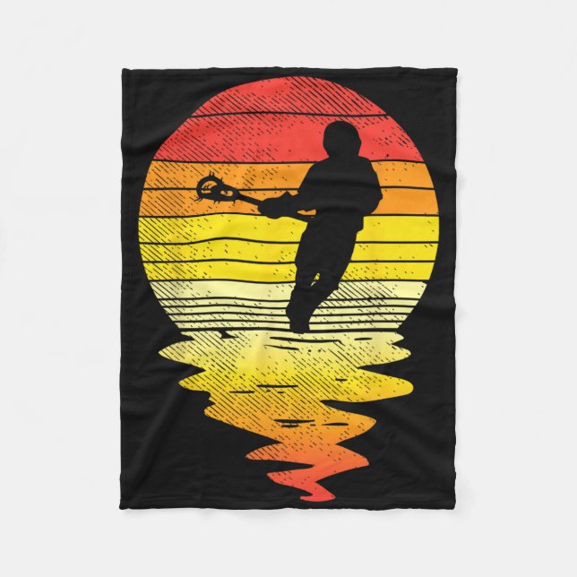Lacrosse Sunset Retro Lax Trainerteam Männer Wo Fleecedecke (Vorderseite)