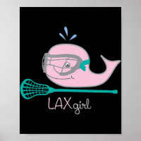 Lacrosse T-Shirts für Mädchen Rosa Whalemaske
