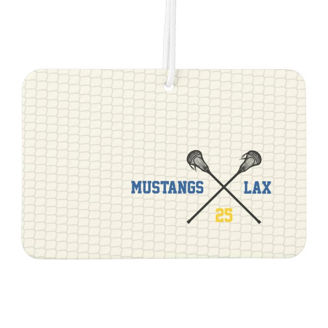 Lacrosse Team Colors Player Nummer-Net-Sticks Autolufterfrischer (Rückseite)