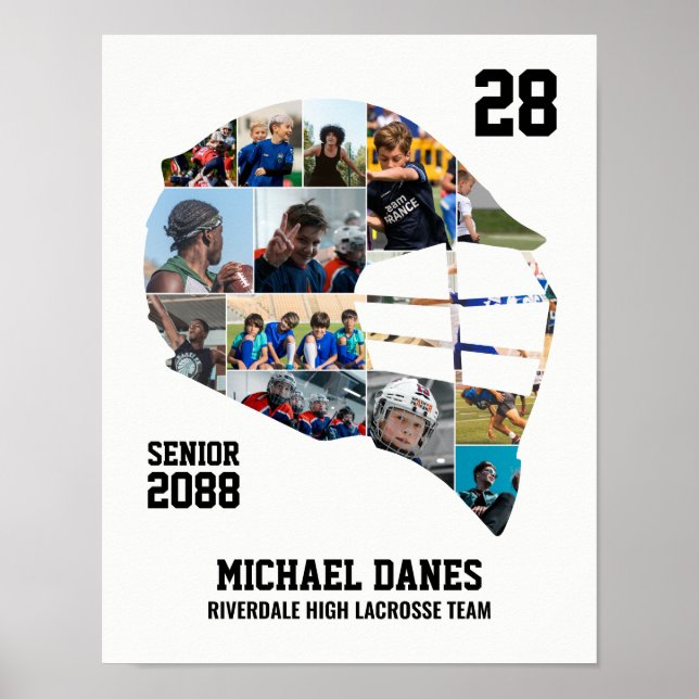 Lacrosse Team Custom Senior Night Photo Collage Poster (Vorne)