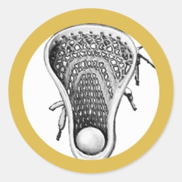 Lacrosse Team Gold Classic Round Sticker