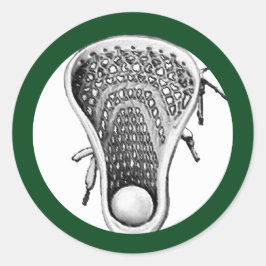 Lacrosse-Team Green Classic-Rundum-Aufkleber Runder Aufkleber