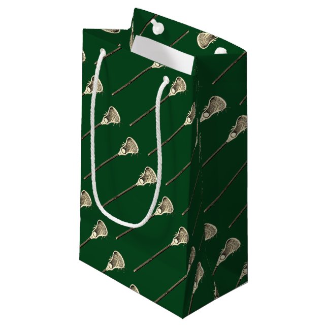 Lacrosse Team Green Kleine Geschenktüte (Vorderseite Schrägansicht)