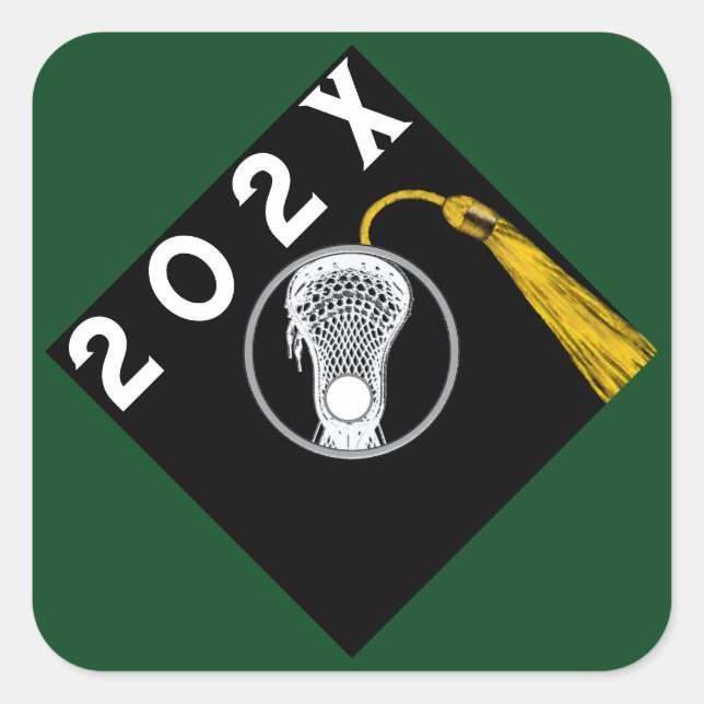 Lacrosse Team Green Senior Night Square Sticker (Vorderseite)