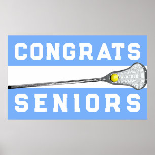 Lacrosse Team Light Blue Senior Night Poster