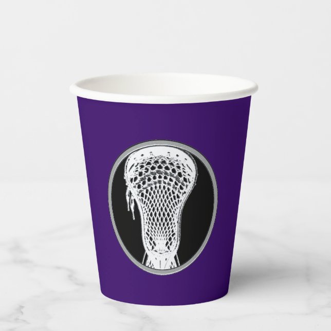 Lacrosse Team Lila Pappbecher (Vorderseite)