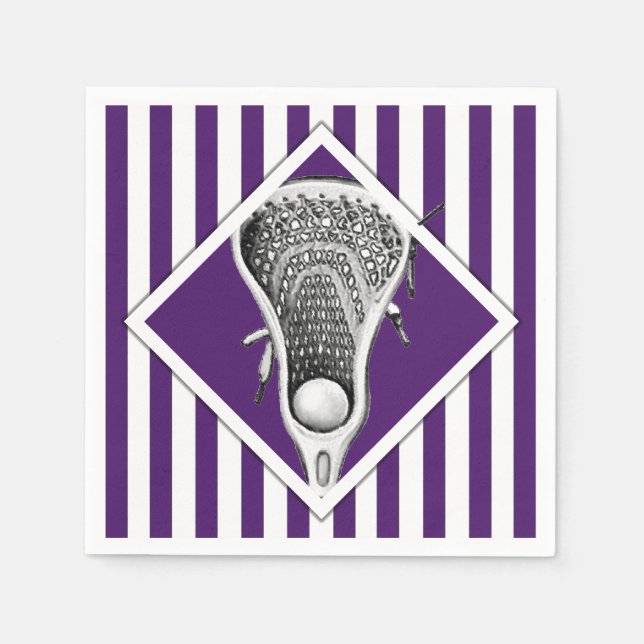 Lacrosse Team Lila Serviette (Vorderseite)