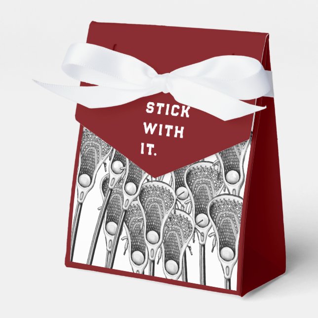 Lacrosse Team Maroon Favor Box Geschenkschachtel (Vorderseite)