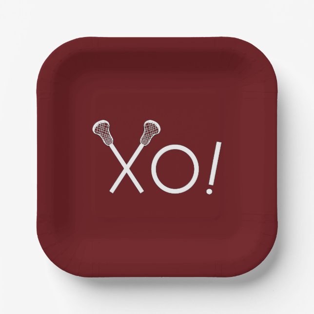 Lacrosse Team Maroon Pappteller (Vorderseite)