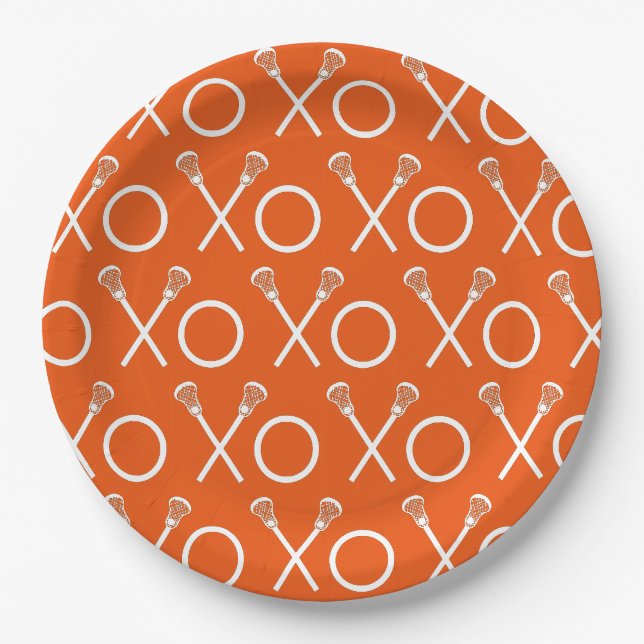 Lacrosse Team Orange Paper Teller (Vorderseite)