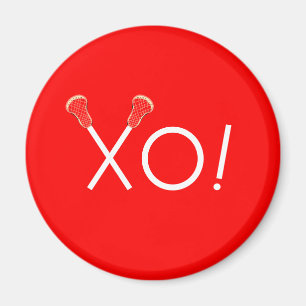 Lacrosse Team Red Gips Magnet