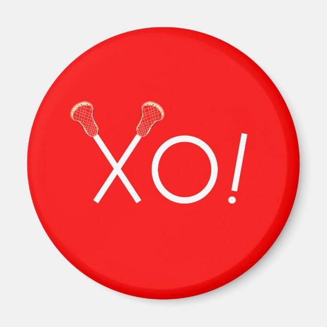 Lacrosse Team Red Gips Magnet (Vorne)