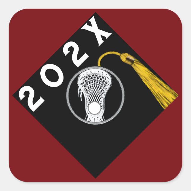 Lacrosse Team Senior Night Maroon Square Sticker (Vorderseite)