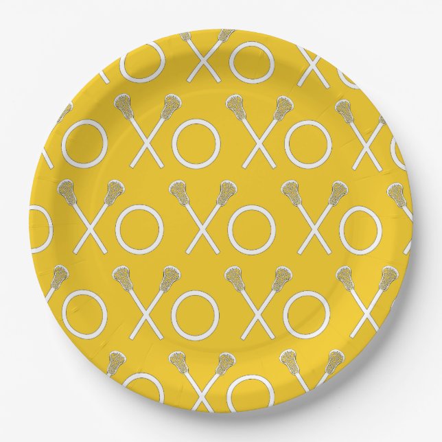 Lacrosse Team Yellow Pappteller (Vorderseite)
