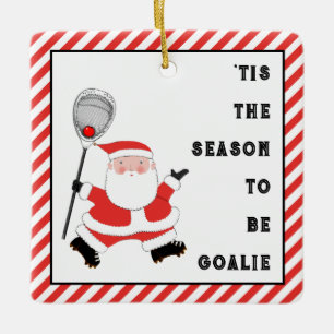 Lacrosse-Torhüter-Feiertagsgeschenk Keramik-Orname Keramikornament
