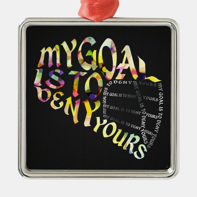 Lacrosse-Tormann-Masken-Typografie Silbernes Ornament (Vorne)