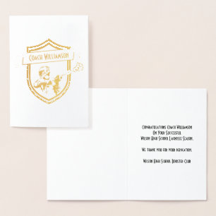 Lacrosse-Trainer oder Sponsor danken Ihnen, Karte