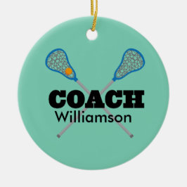Lacrosse-Trainer-personalisierte Geschenk-Idee Keramikornament