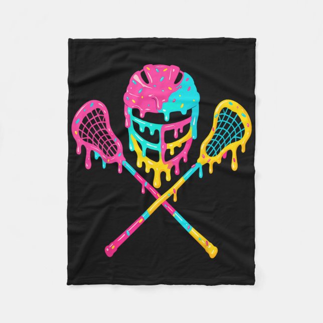 Lacrosse Tropfen Lax Helm Eisklammern Fleecedecke (Vorderseite)