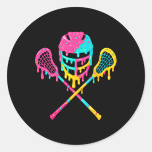 Lacrosse Tropfen Lax Helm Eisklammern Runder Aufkleber