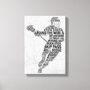 Lacrosse-Typografie-Entwurf Leinwanddruck