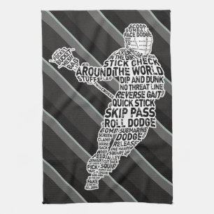 Lacrosse-Typografie-Entwurfs-Tee-Tuch Küchentuch