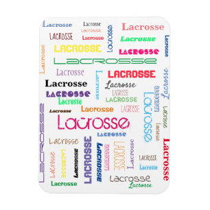 Lacrosse Typografy Flexible Foto Magnet