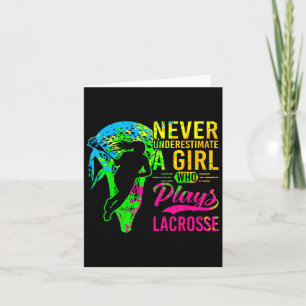 Lacrosse unterschätzt nie ein Mädchen, das Lacr sp Karte