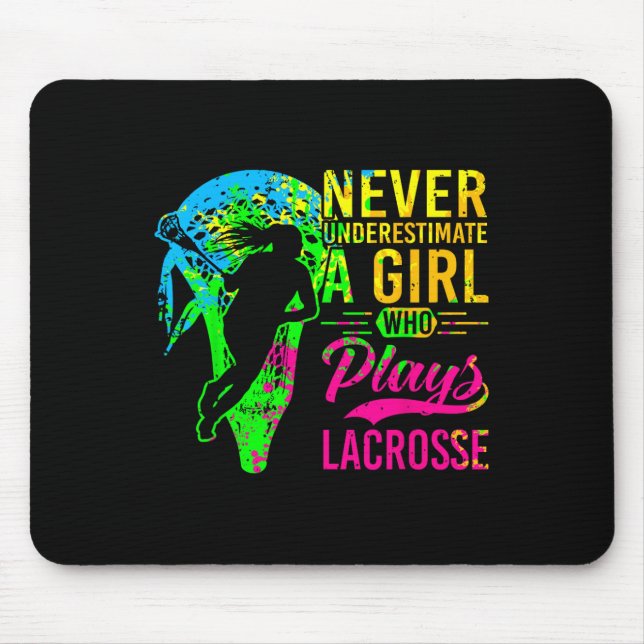 Lacrosse unterschätzt nie ein Mädchen, das Lacr sp Mousepad (Vorne)
