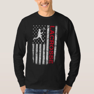 Lacrosse US-Flagge Männer Frauen Mädchen T-Shirt