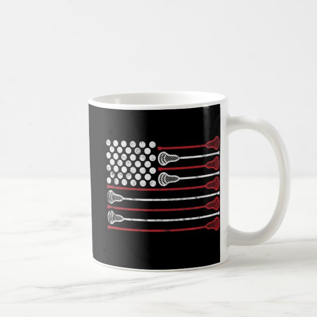 Lacrosse USA Flag Lax Kaffeetasse (Rechts)