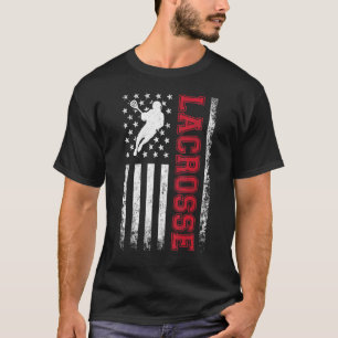Lacrosse USA-Flagge Lax Männer Frauen Jungen Mäd T-Shirt