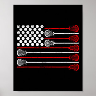 Lacrosse USA-Flagge Lax Poster