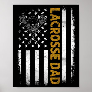 Lacrosse-Vater Amerikanische Flagge 4. Juli Vatert Poster