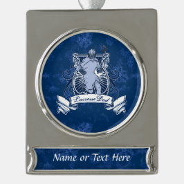Lacrosse Vater Anpassbare Weihnachtsschmuck Banner-Ornament Silber