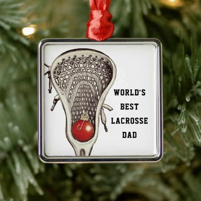 Lacrosse Vater Gift Metal Ornament (Baum)