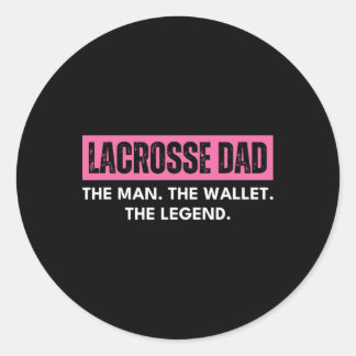 Lacrosse Vater Retro rosa Der Mann, der die Brieft Runder Aufkleber