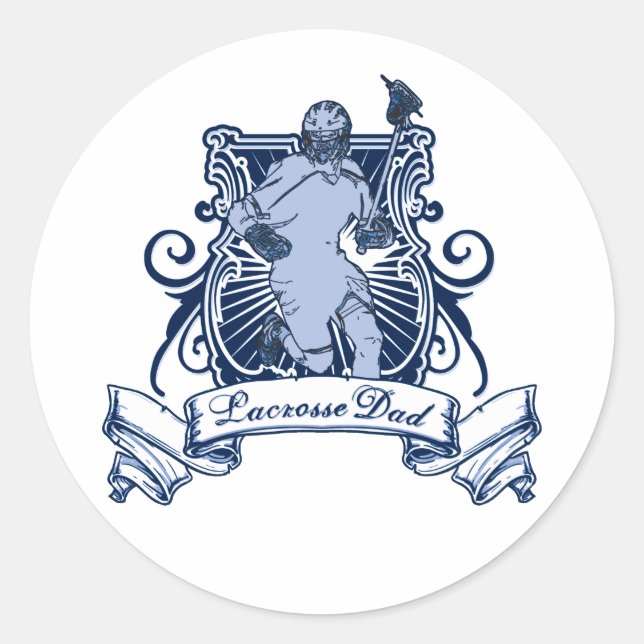 Lacrosse Vater Runder Aufkleber (Vorderseite)