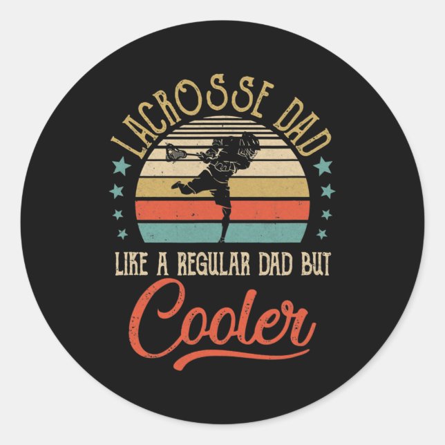 Lacrosse Vater wie ein regulärer Vater Cooler Vint Runder Aufkleber (Vorderseite)