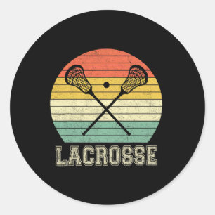 Lacrosse Vintage Retro Lacrosse-Schläger Sonnen Ge Runder Aufkleber