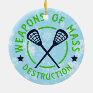 Lacrosse Weapons of Destruction Christmas Ornament