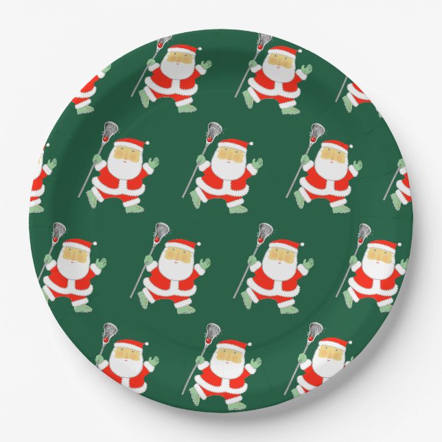 Lacrosse Weihnachtsfeiertag Pappteller (Vorderseite)