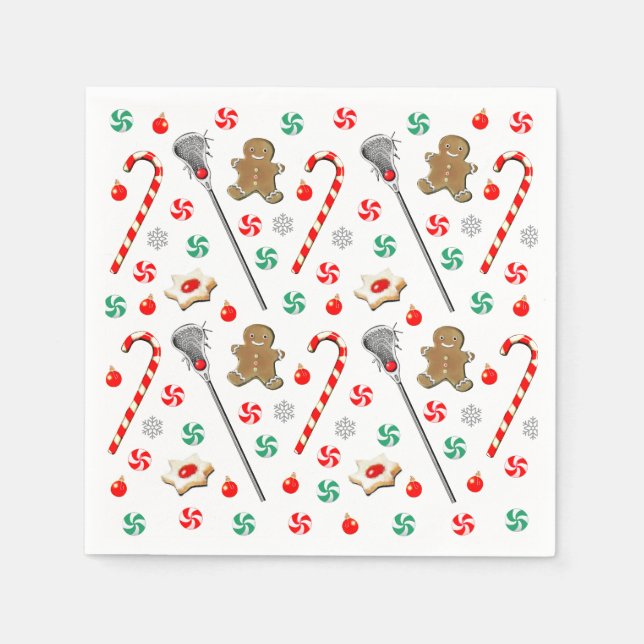 Lacrosse Weihnachtsfeiertag Serviette (Vorderseite)