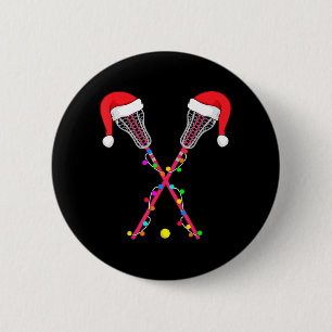 Lacrosse Weihnachtsmannmütze Weihnachtsbeleuchtung Button