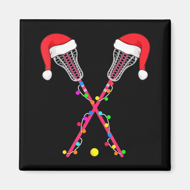 Lacrosse Weihnachtsmannmütze Weihnachtsbeleuchtung Magnet (Vorne)