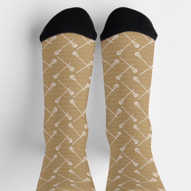 Lacrosse White Sticks Gemusterte Socken (Oben)